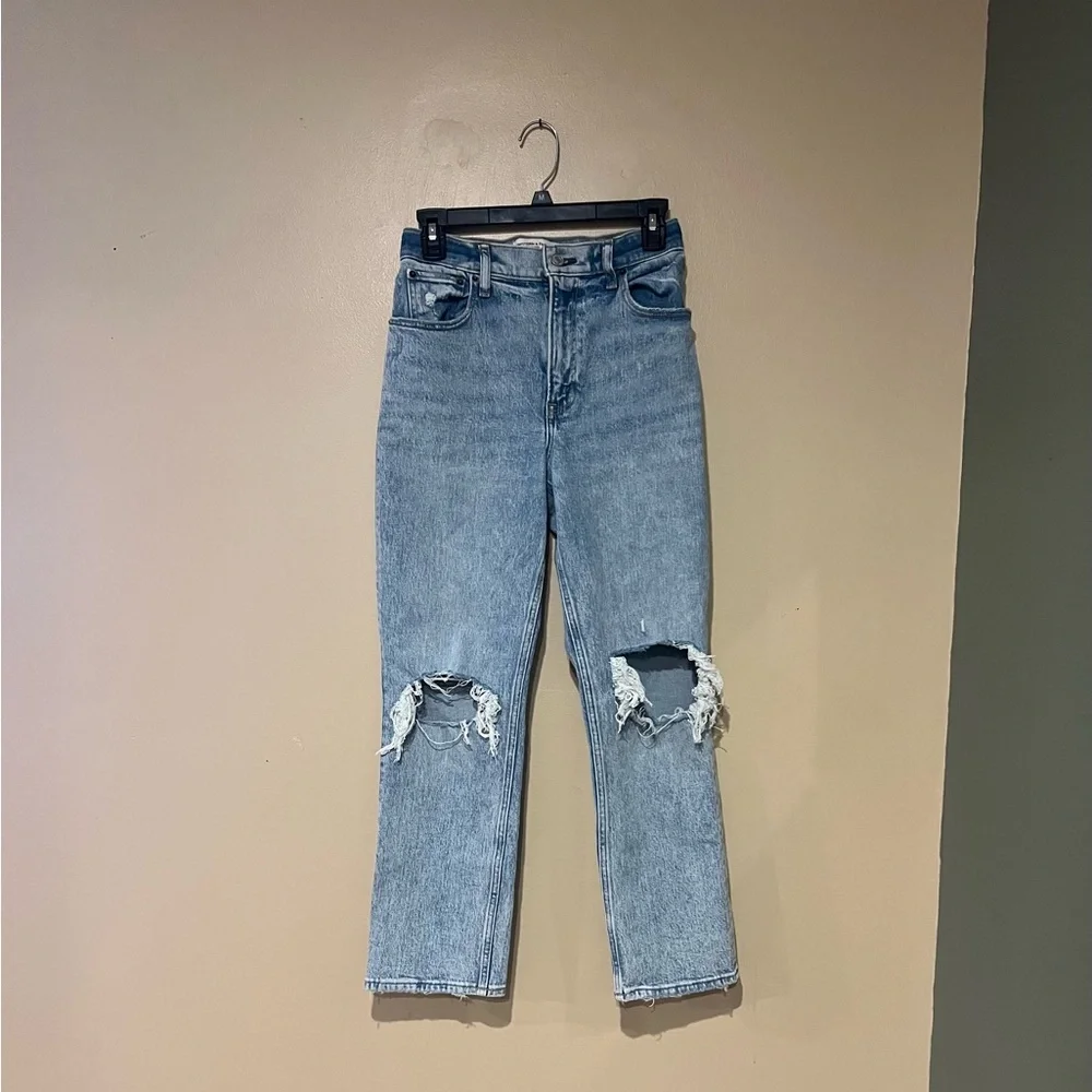 Abercrombie & Fitch Womens 90s Straight Ultra High Rise Curve Love Jeans 26/2 XS - Picture 3 of 8